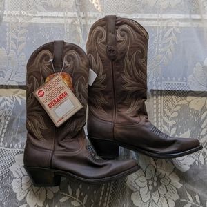 Durango Vintage Leather Cowboy Boots, Womens 7W, Brown NWT